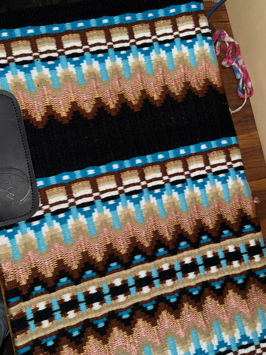 Turquoise beige pink white gold metallic black base showpad