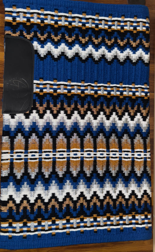 Western Showpad Royal blue white black gold silver