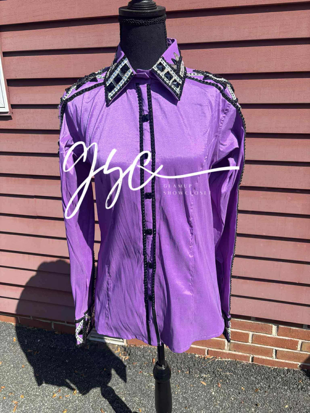 Purple Full Sleeve Taffeta Show Shirt