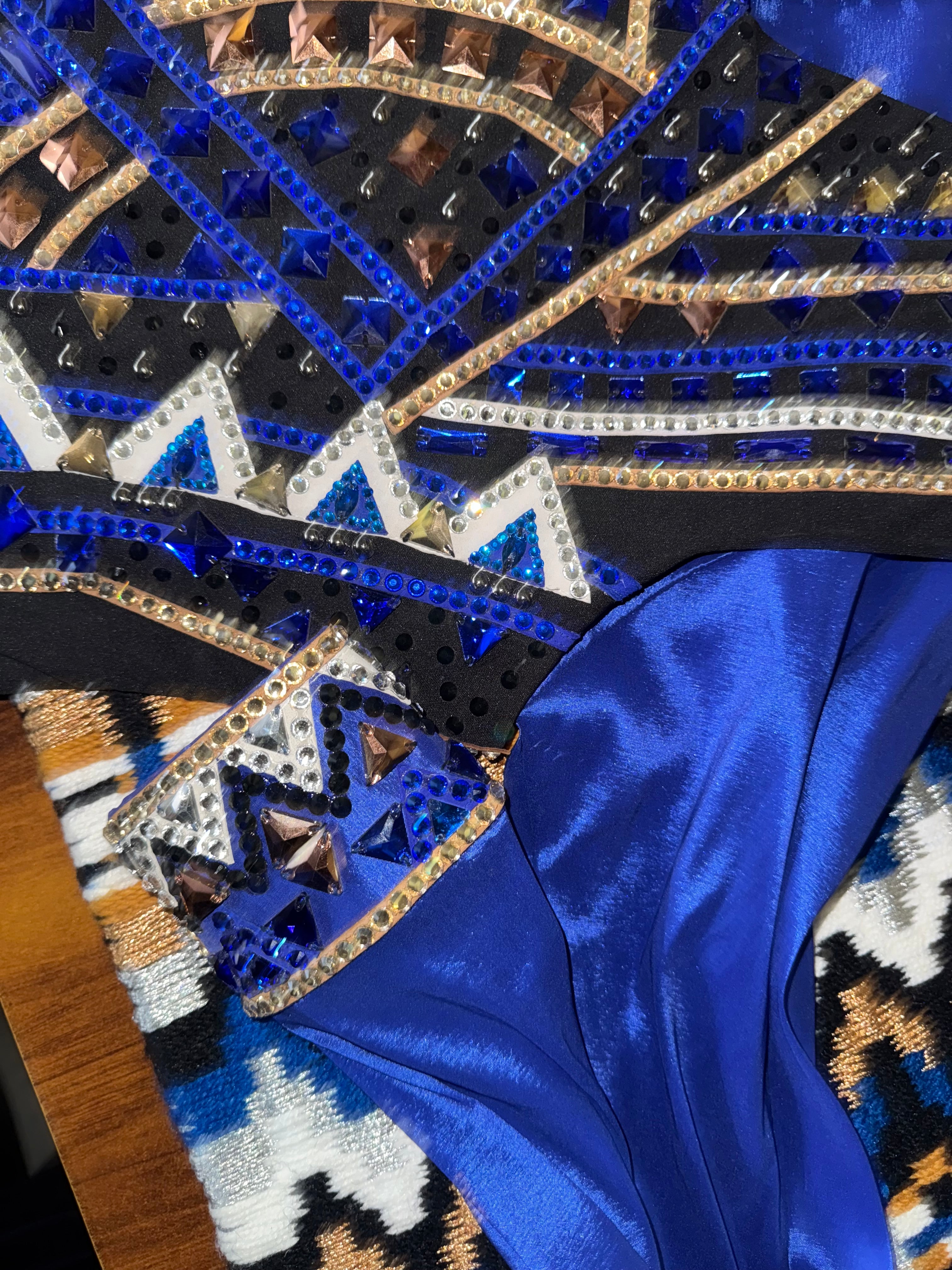 Royal blue matching set with pad vest and shirt