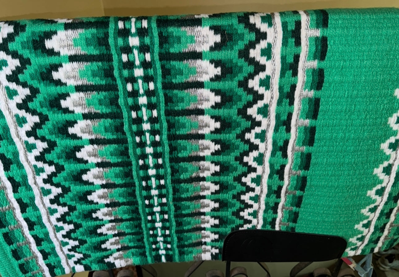 Green colour base showpad with white black and silver