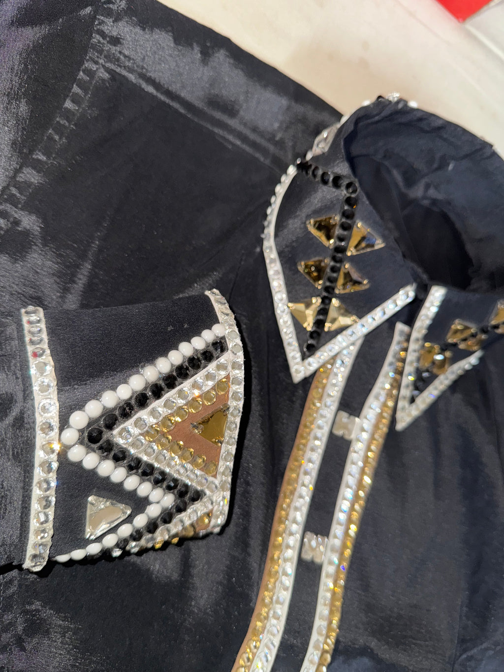 Black taffeta show shirt