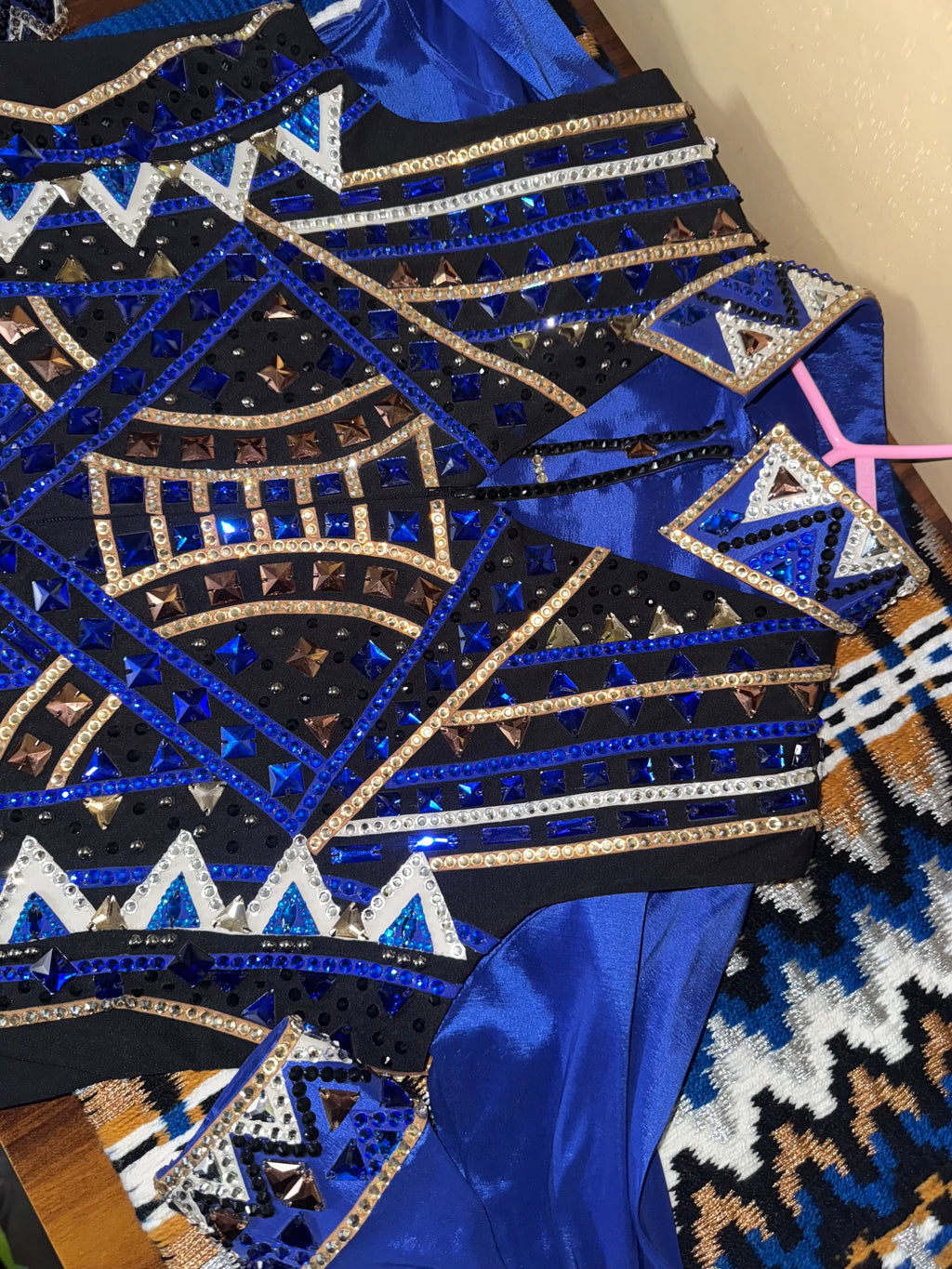 Royal blue matching set with pad vest and shirt