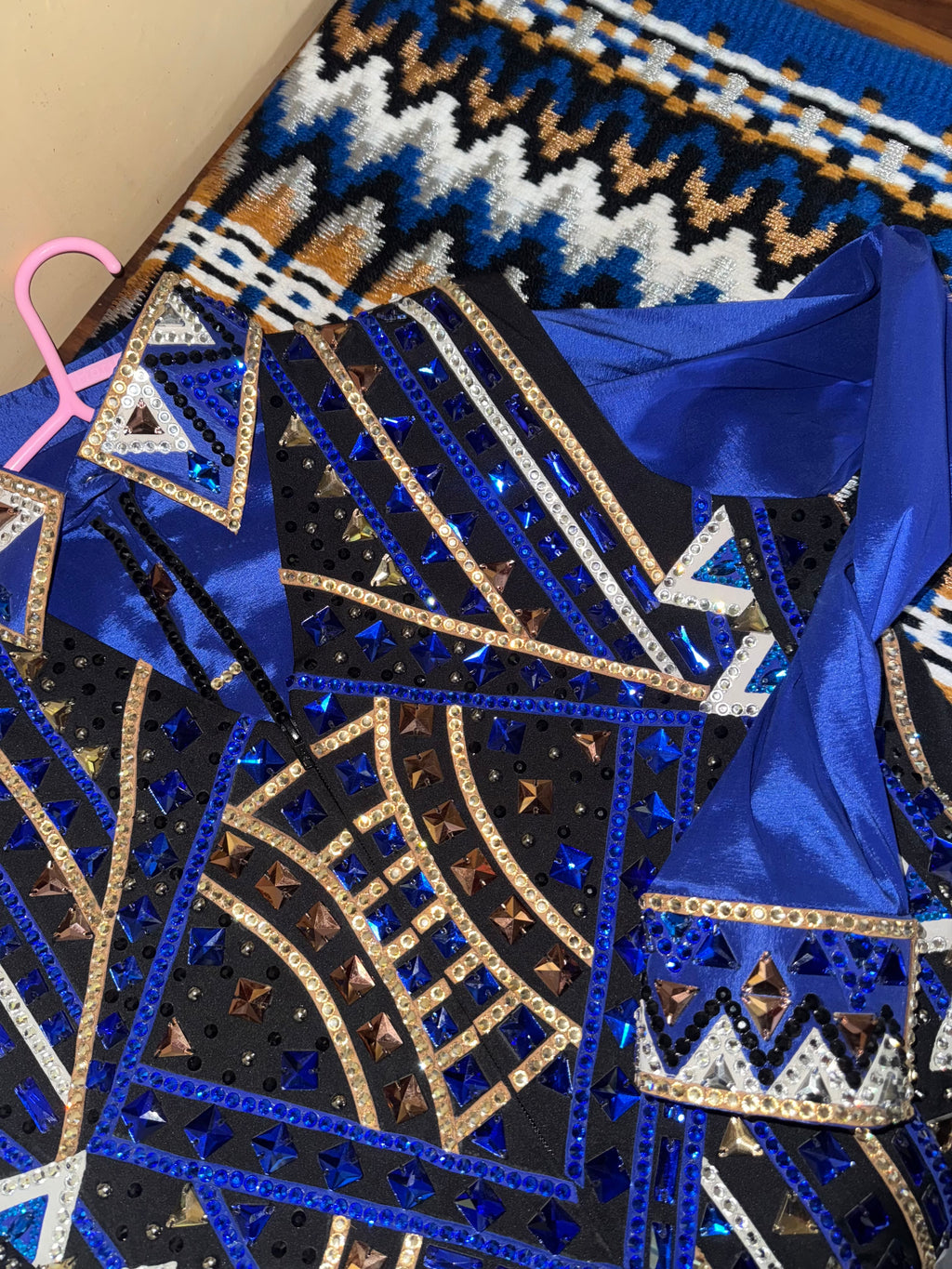 Royal blue matching set with pad vest and shirt