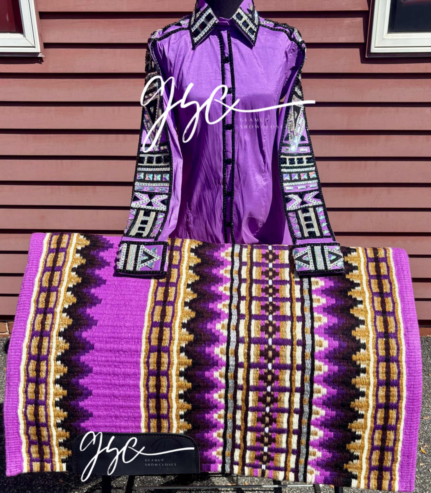 Purple Full Sleeve Taffeta Show Shirt READY TO SHIP Size Large 38" Bust